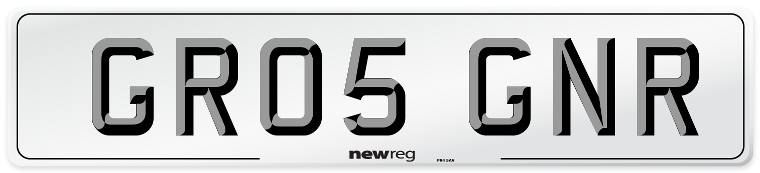 GR05 GNR Number Plate from New Reg